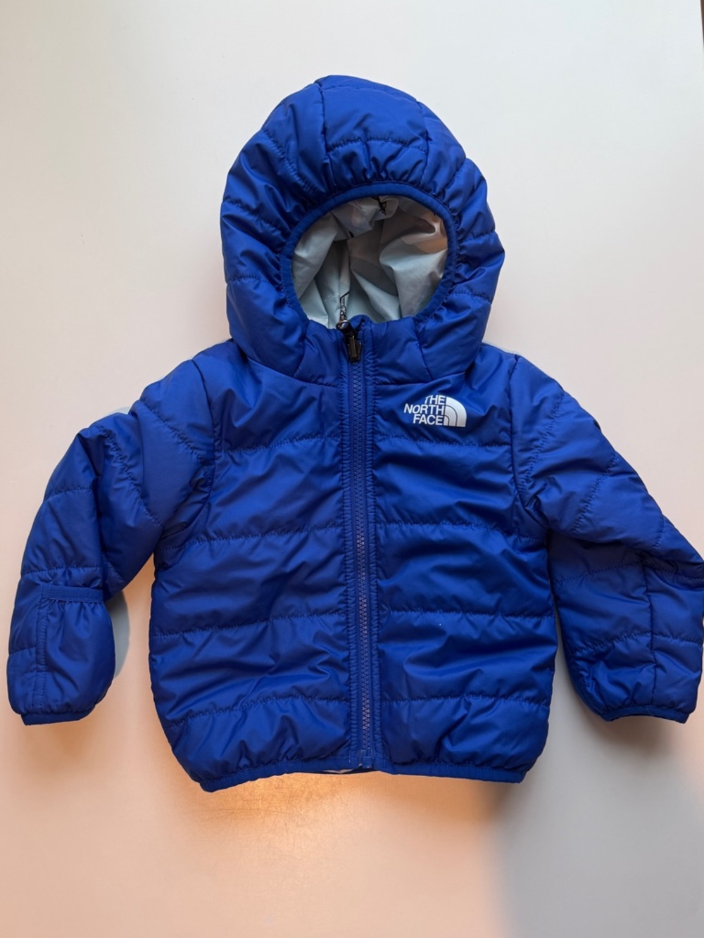 The North Face Toddler Puffer Jacket in Blue/Skiing Polar Bears